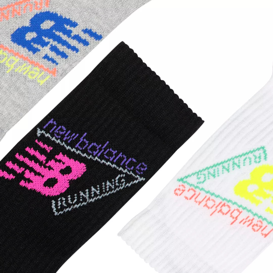 New Balance Active Graphic Crew Socks 3 Pack For Men|Women