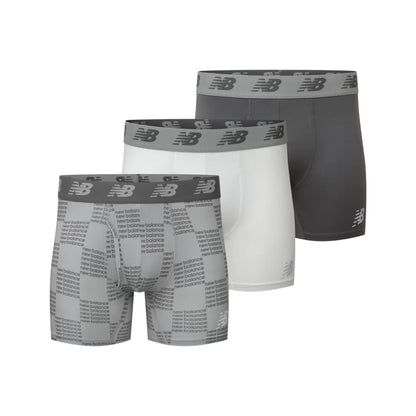 New Balance Mens Premium 6 Inch Boxer Brief with Fly 3 Pack For Men