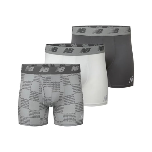 New Balance Mens Premium 6 Inch Boxer Brief with Fly 3 Pack For Men