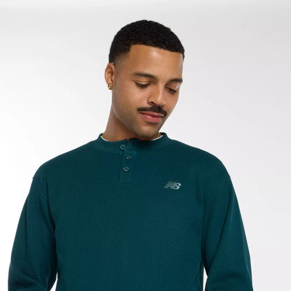 New Balance Numeric Waffle Knit Long Sleeve Henley For Men