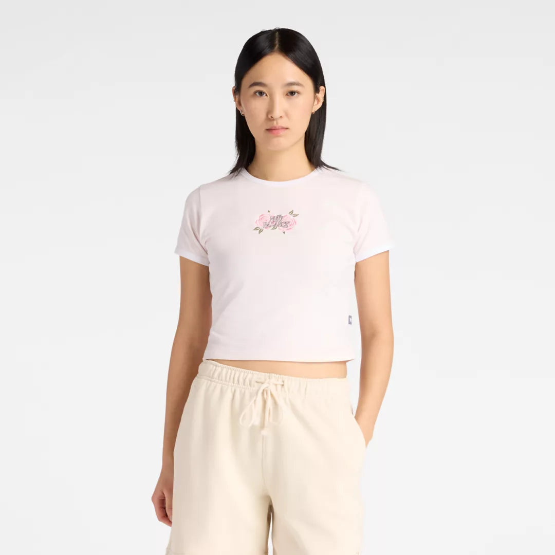 New Balance Linear Rose Baby Doll T-Shirt For Women