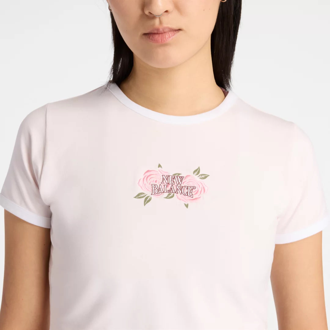New Balance Linear Rose Baby Doll T-Shirt For Women