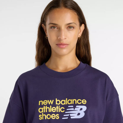 New Balance Athletics Premium Chest Logo Cropped T-Shirt For Women
