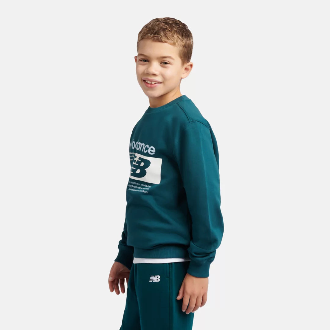 New Balance Athletics Relaxed Player Graphic French Terry Crew For Kids