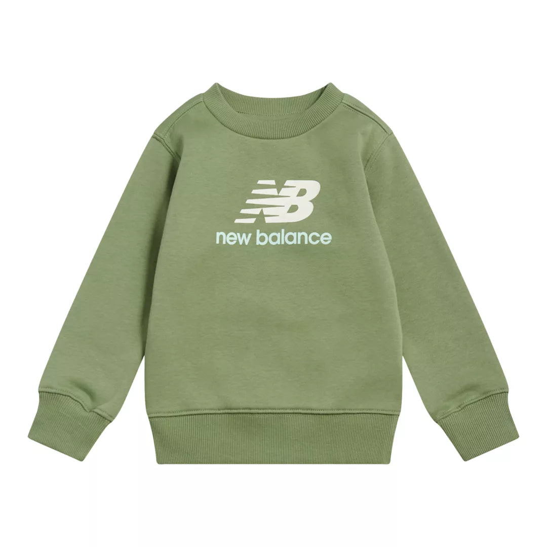 New Balance Brush Back Stacked Logo Crew For Kids