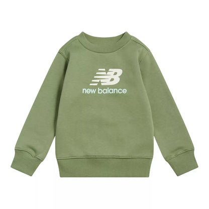 New Balance Brush Back Stacked Logo Crew For Kids