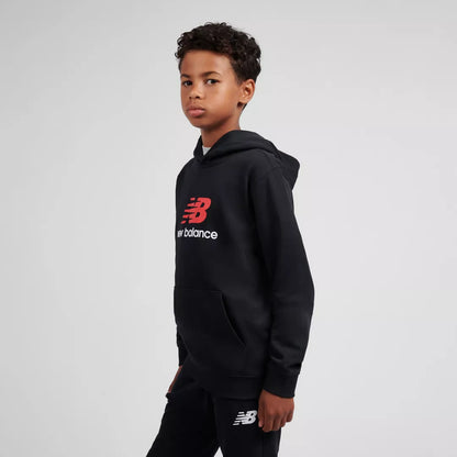 New Balance Brush Back Stacked Logo Hoodie For Kids