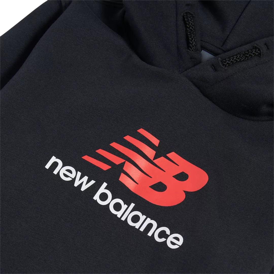 New Balance Brush Back Stacked Logo Hoodie For Kids